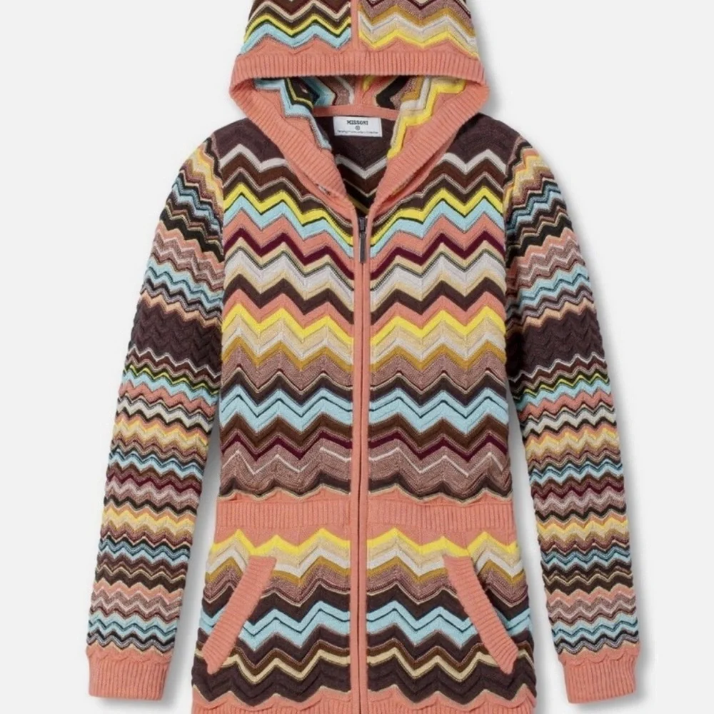 Missoni for Target Zigzag Knit Cardigan in orange and Yellow blue brown siz 12 g